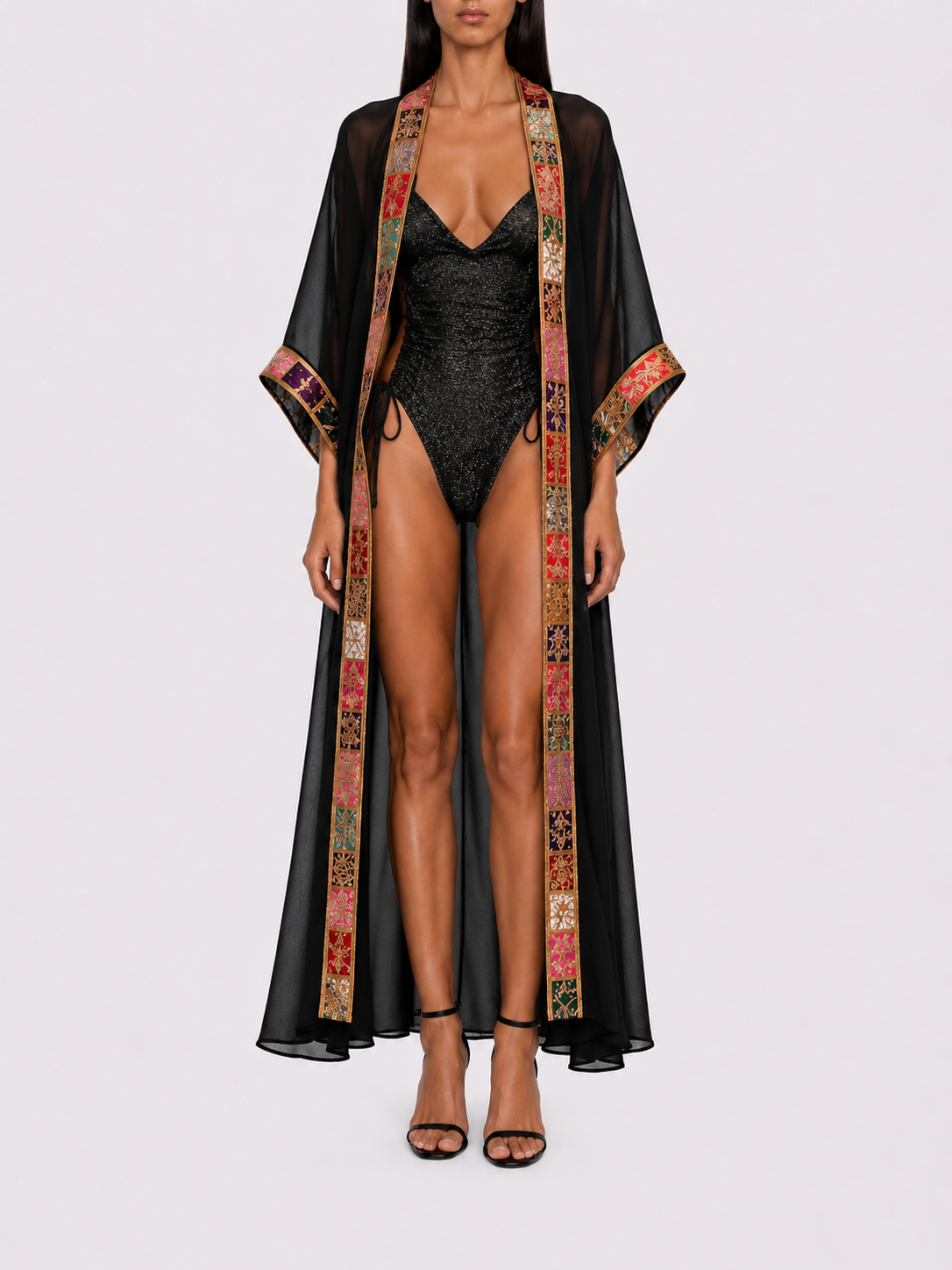 The Ethiquette Vestes Raspoutine kimono soie noire
