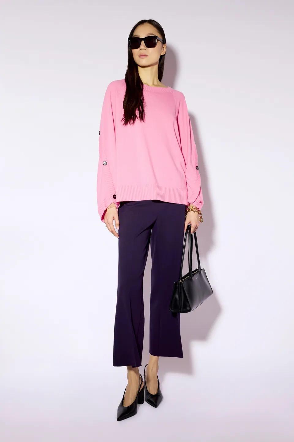 Liviana Conti Lance Pantalon Crop-Flare Mirtillo 38-48