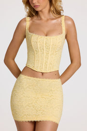 Oh Polly Cherith 15501 top corset dentelle jaune Butter Yellow