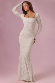 Oh Polly Isolde robe maxi perle dentelle dos nu