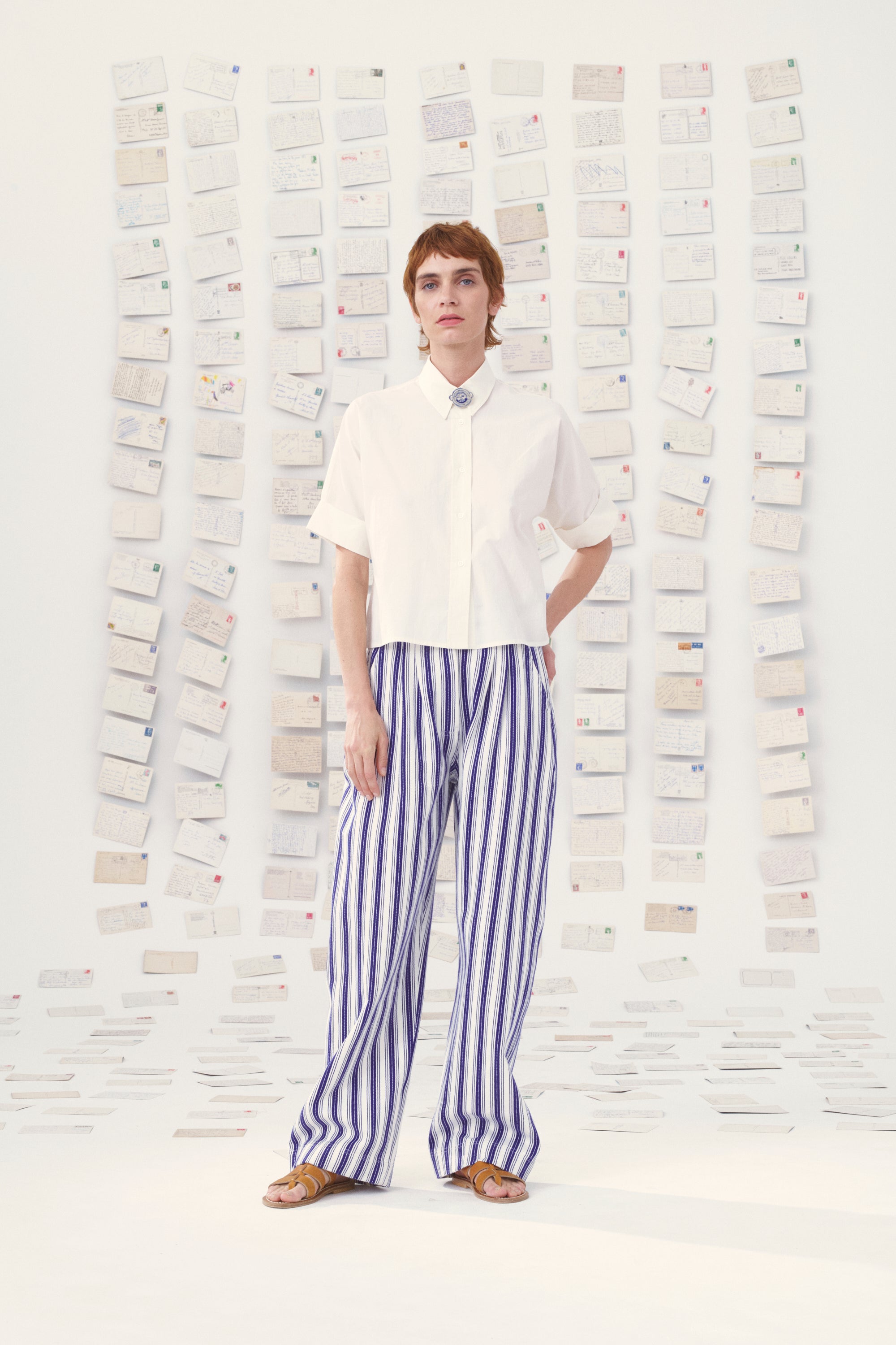 Mii en carte postale Miti Les Cyclades pantalon denim rayé