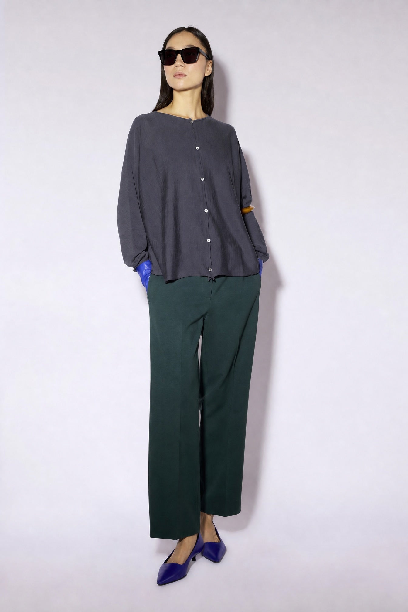 Liviana Conti Betsy cardigan bleu Bluetta taille M 100% laine