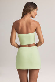 Oh Polly 14624 mini jupe trapèze vert sauge modal stretch