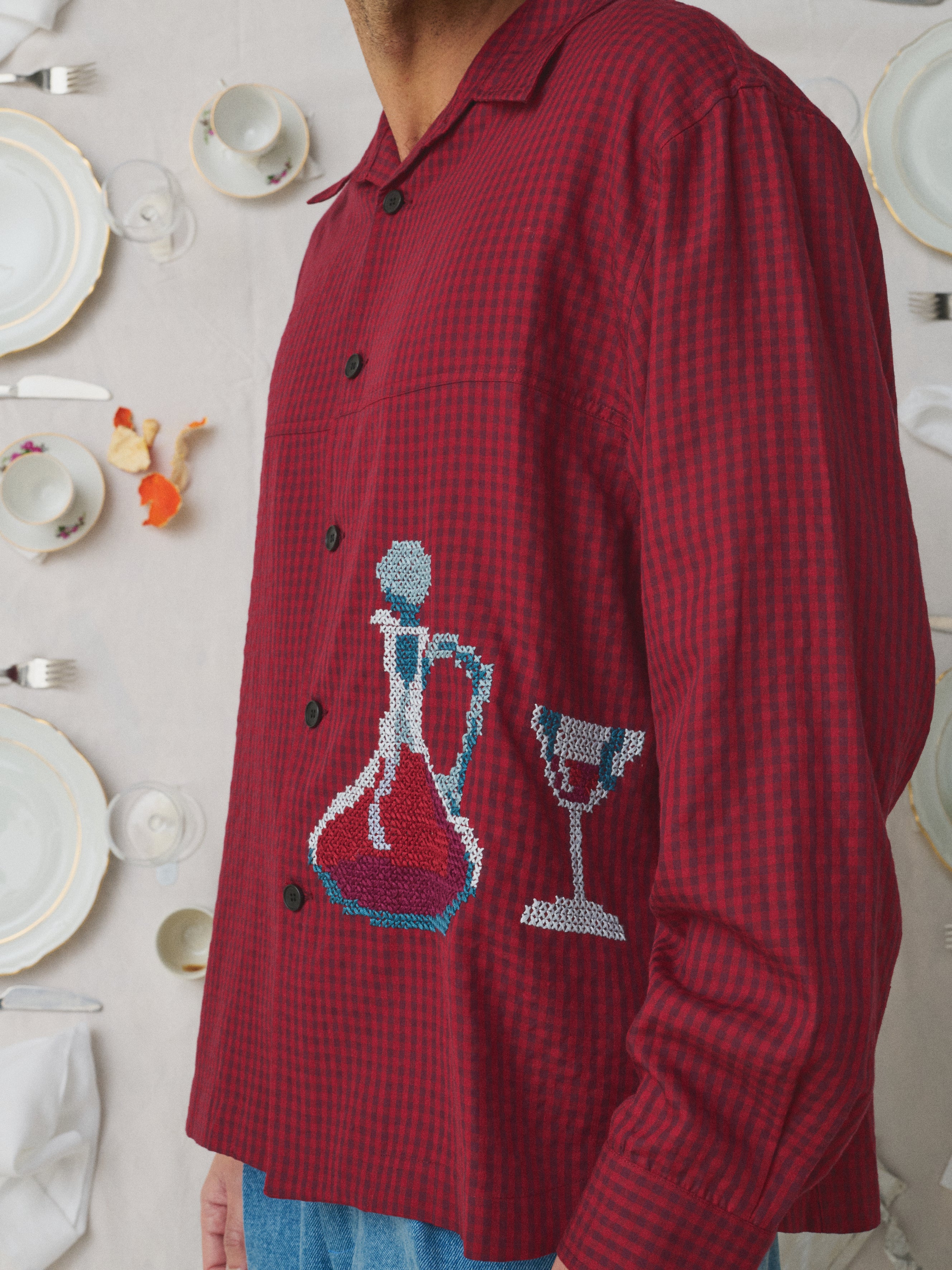 Chemise Babu Mii à table carreaux homme coton, taille M
