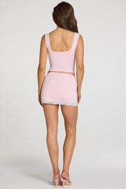 Oh Polly Lira Jupe Short Rose Baby Taille Basse Modal