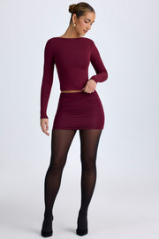 Oh Polly Elli top bordeaux col haut dos nu modal