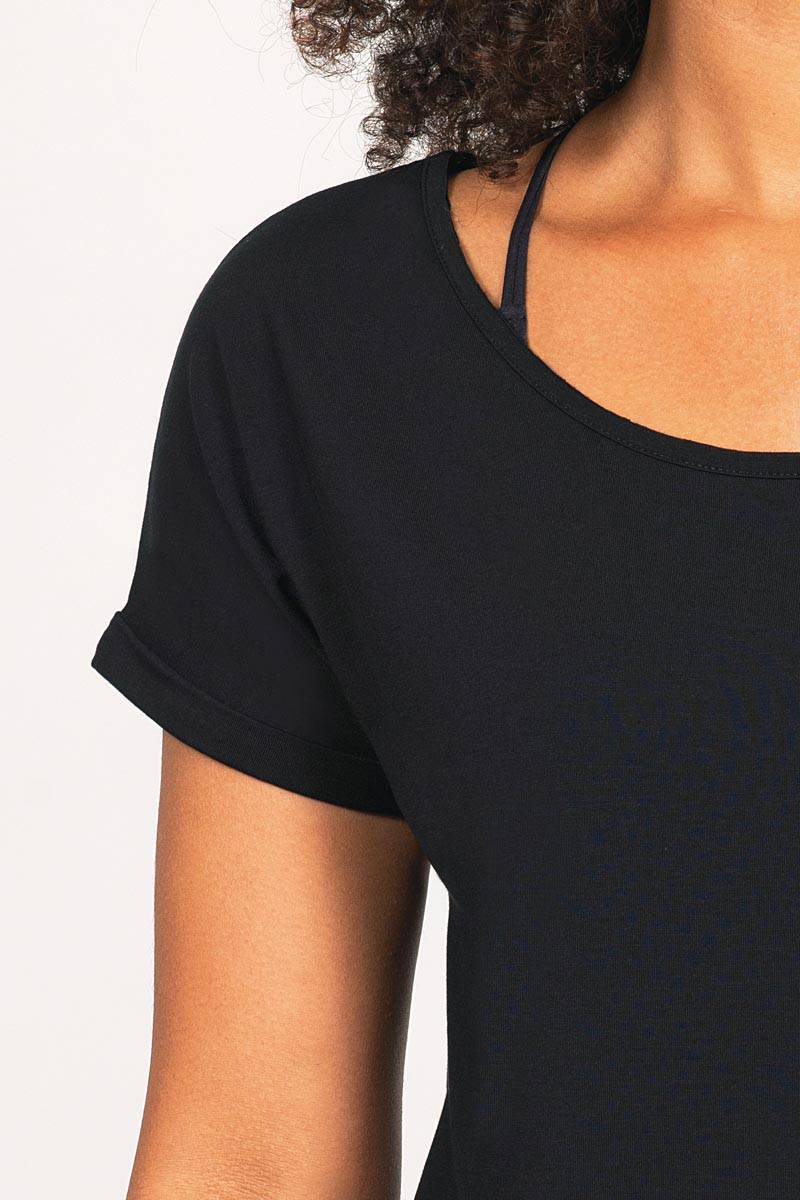 THELMA & ROSE Tess top noir T1 col danseuse