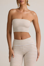 Oh Polly Verna top bandeau crop rayé rose jaune modal