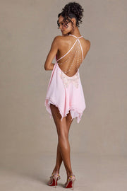 Oh Polly Dresses 15979 robe mini chiffon Blossom dos ouvert