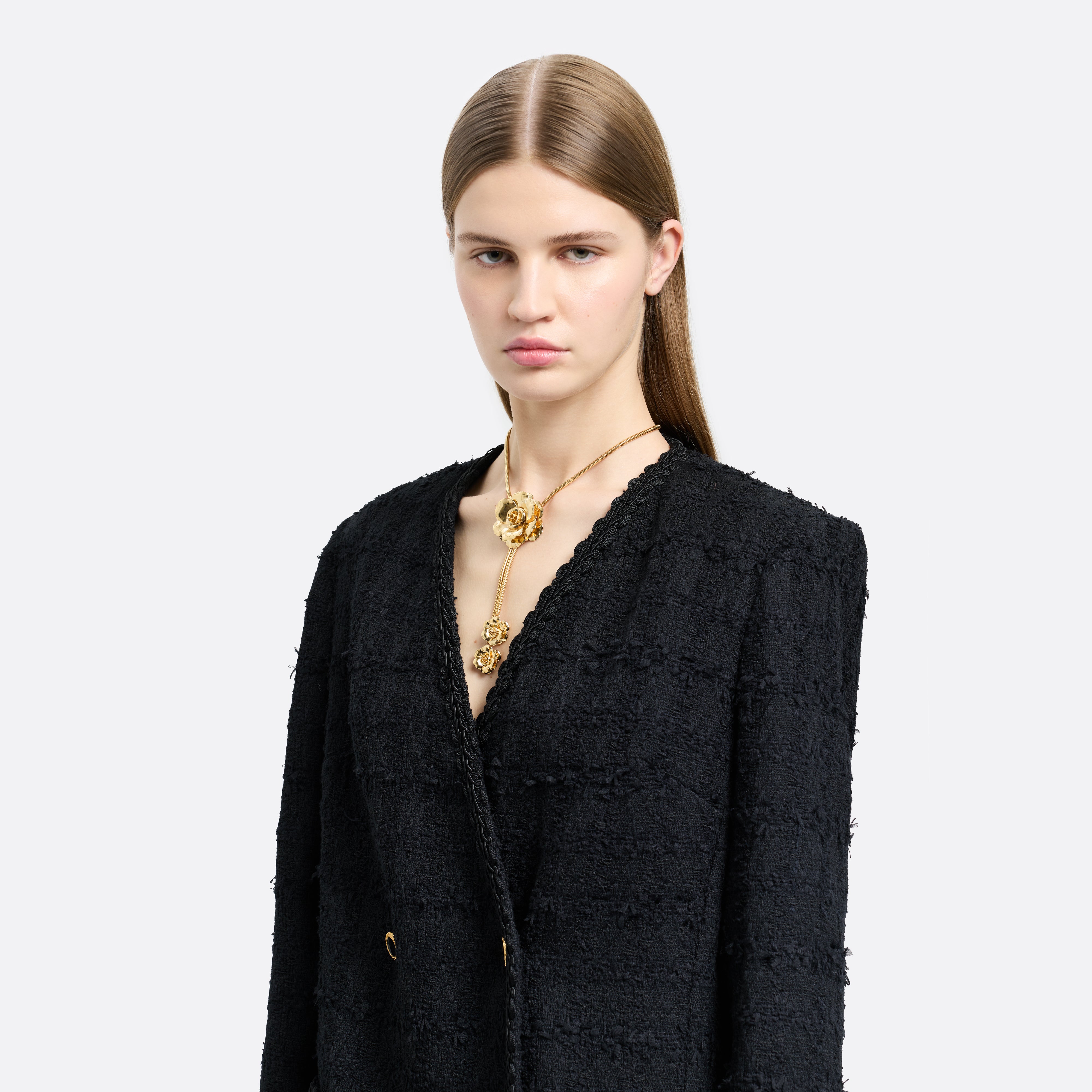 Alessandra Rich Metal Necklace Flower collier doré OS