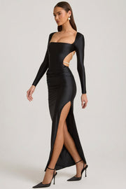 Oh Polly Dresses Quintessa 11933 robe longue noire perles