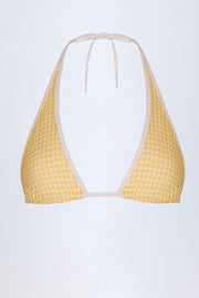 Oh Polly Morella haut bikini licou vichy jaune