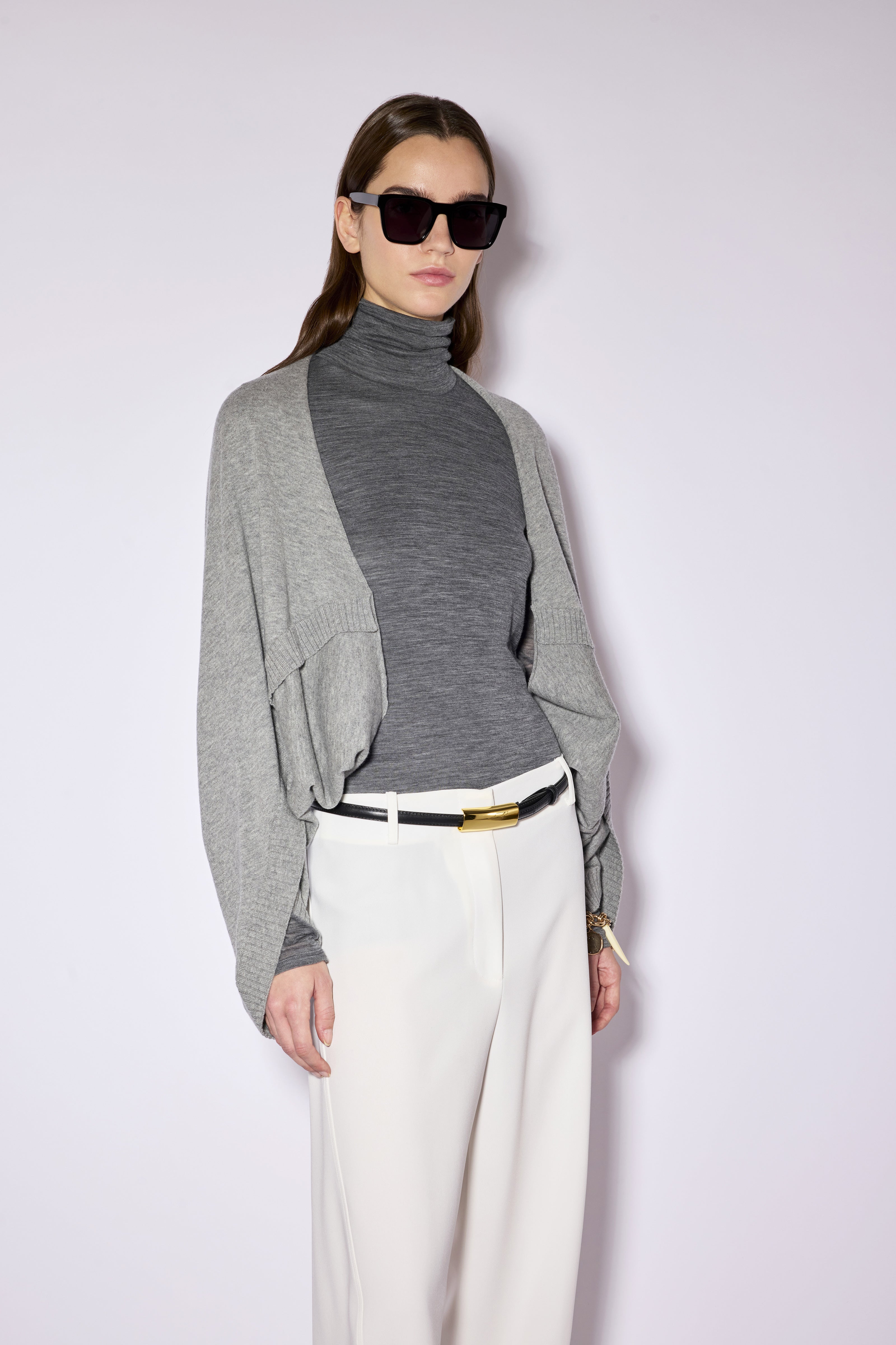 Liviana Conti Winona Cape Laine Gris Oversize TU
