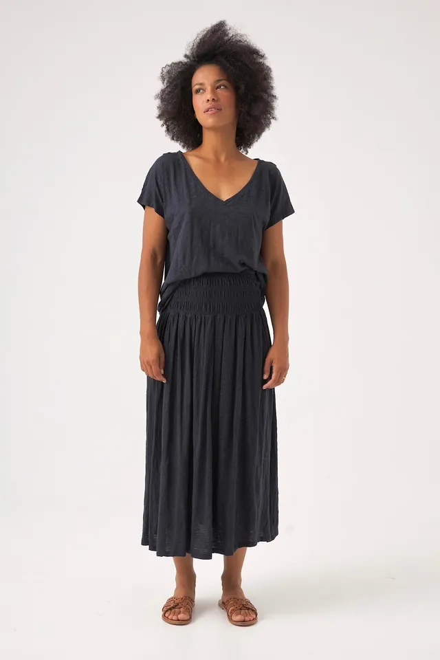 Chicosoleil Wendy jupe longue noire smocks