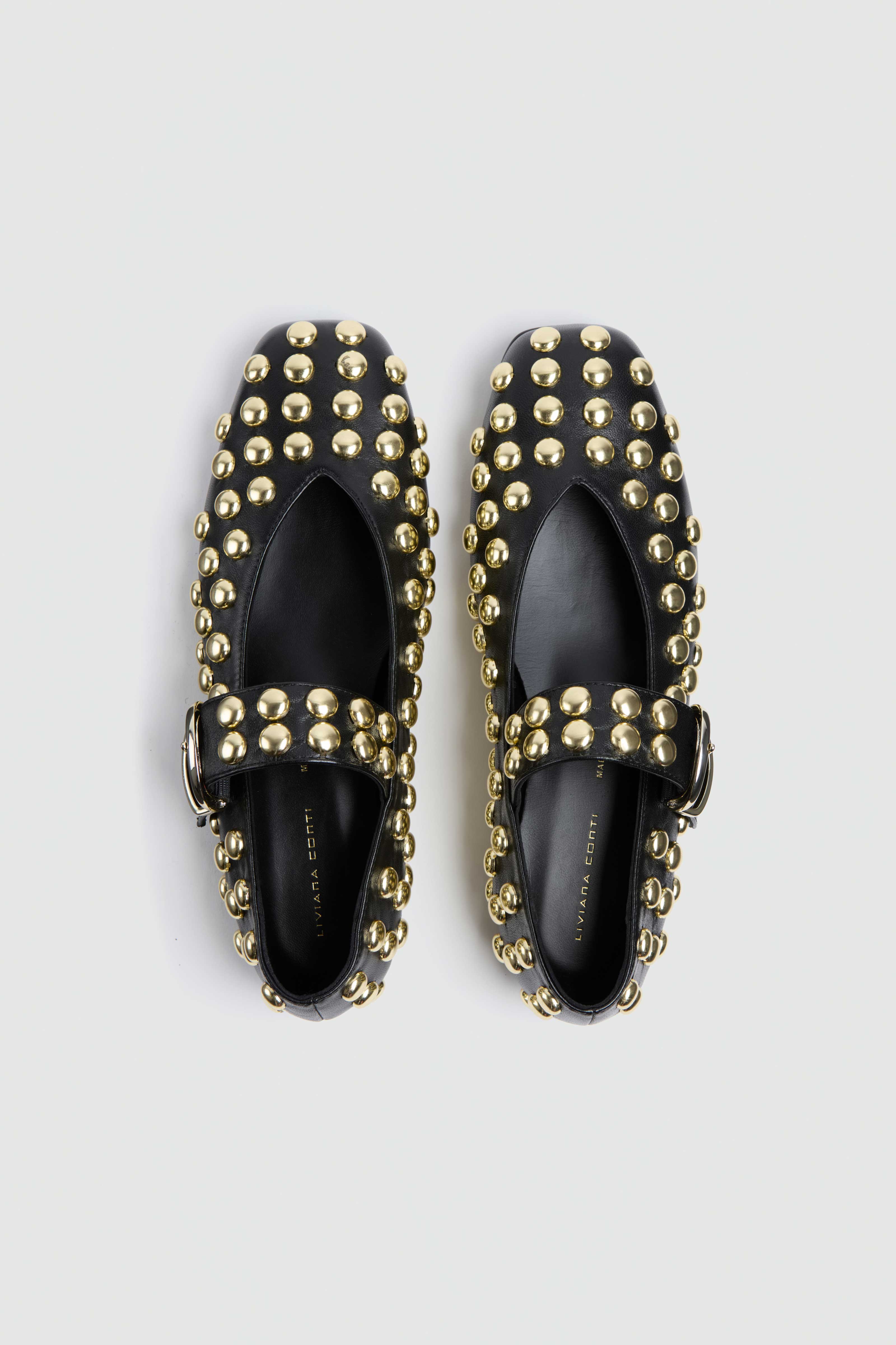 Liviana Conti Vittoria ballerines noires cloutées