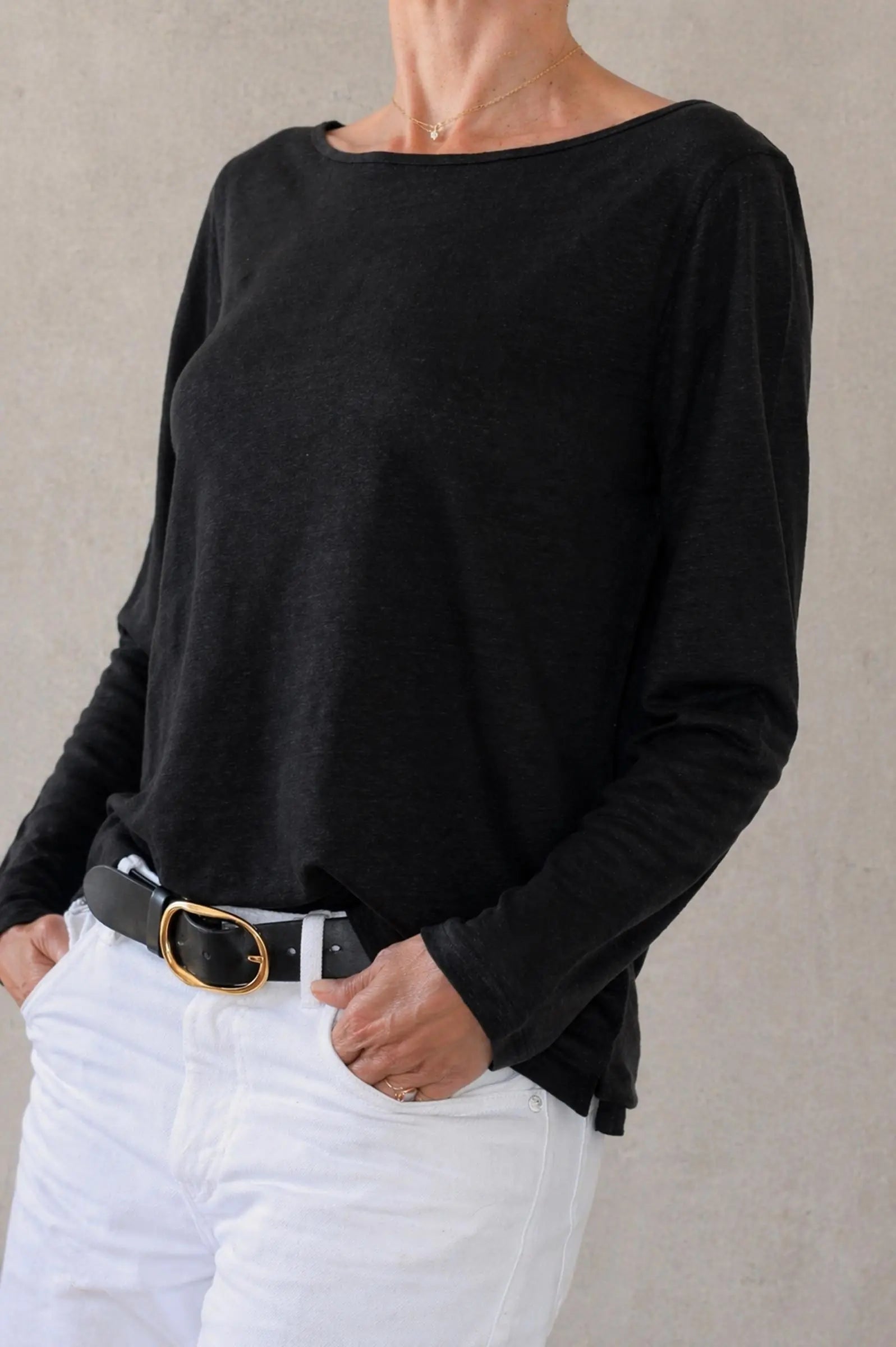Thelma & Rose Louann top lin col bateau blanc