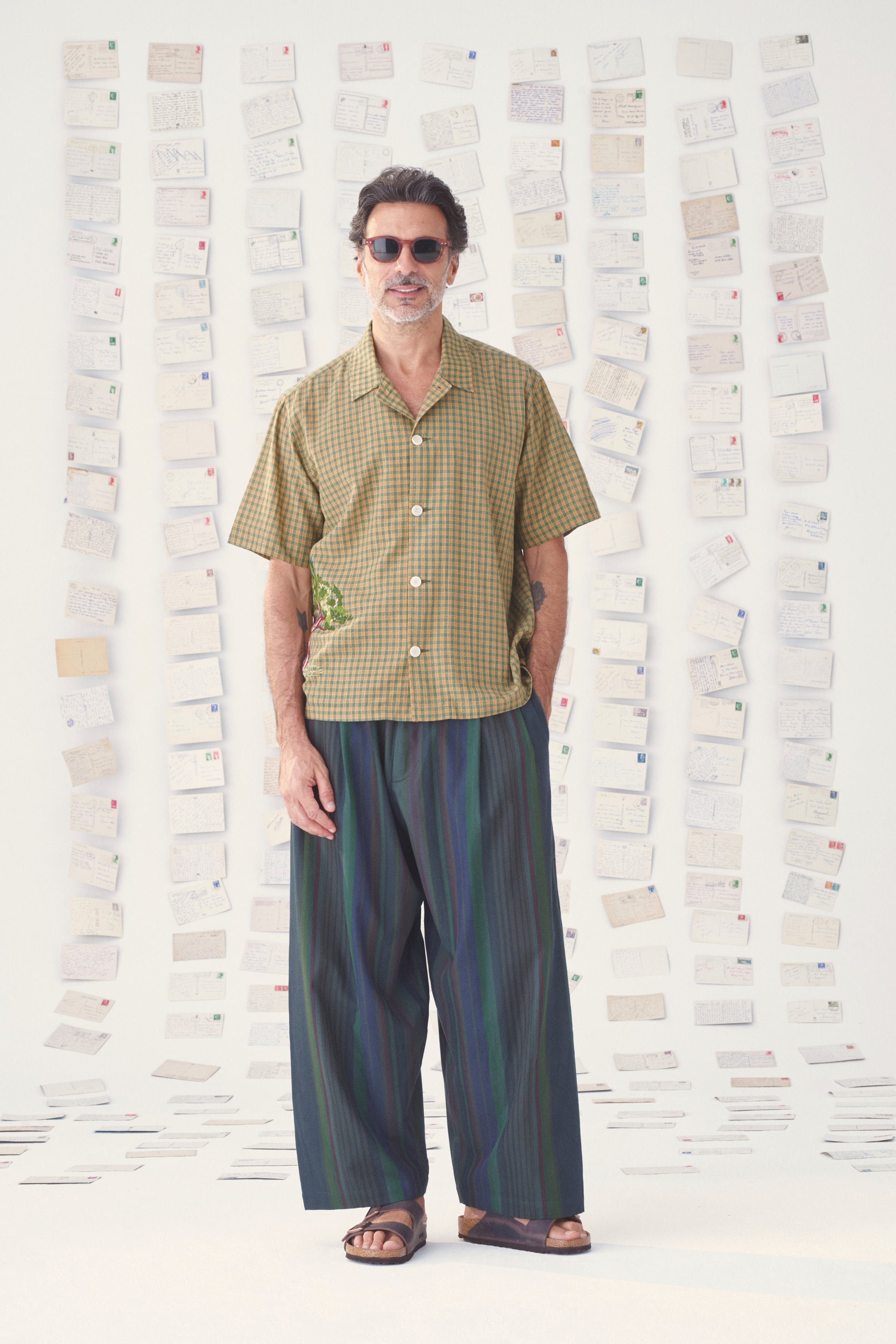 Mii Pantalon Wan Les Unis pantalon baggy coton rayé