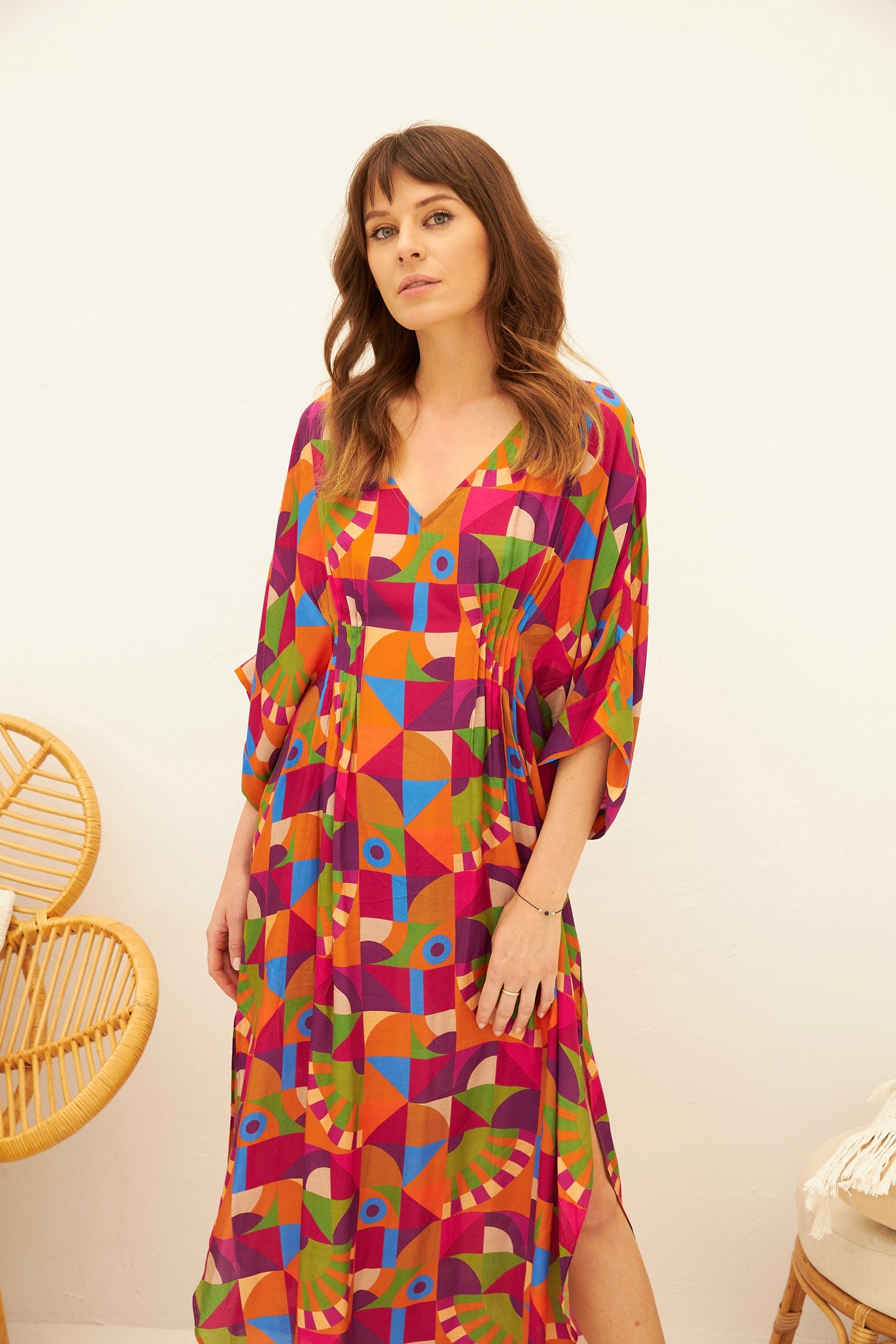 CHICOSOLEIL Kaili robe kaftan toucan viscose