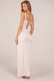 Oh Polly Marleigh 15691 Robe Maxi Pearl Corset Satin