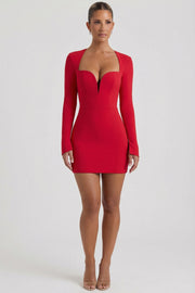 Oh Polly Adelia 12556 robe bodycon rouge cœur mini