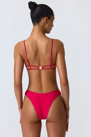 Oh Polly Swim Chain Cut-Out Bikini Top haut bikini rose chaine
