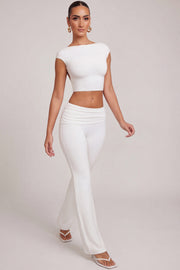 Oh Polly Hollis 6205 pantalon blanc modal mi-haute