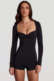 Oh Polly Jumpsuits Combishort Vionne Noir Col Cœur