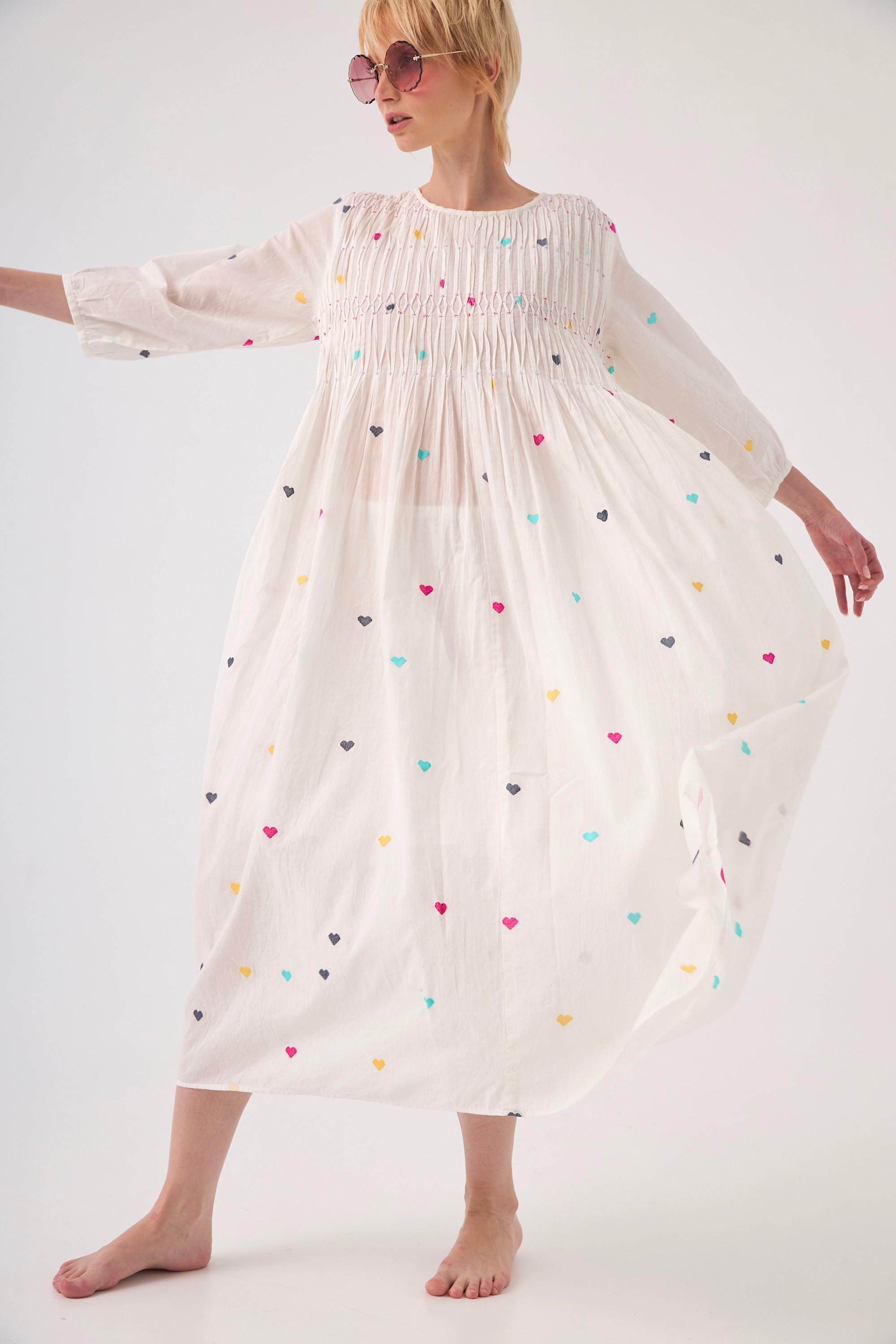 Chicosoleil Karlita robe longue off white coton