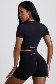 Oh Polly Define Luxe High Waist Mini Shorts short noir taille haute
