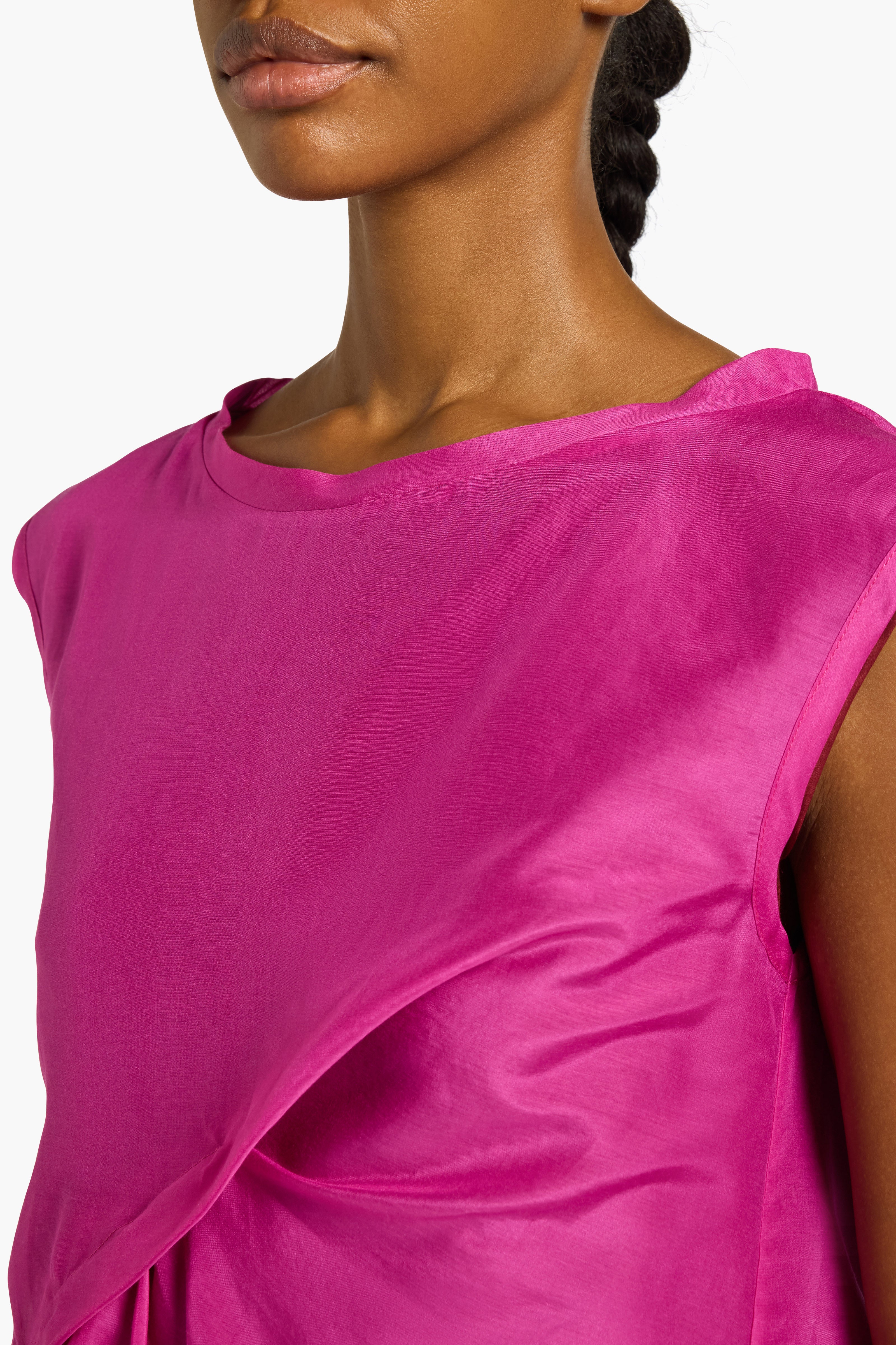 Liviana Conti Bethany Top Voile Coton-Soie Bicolore Bouganville