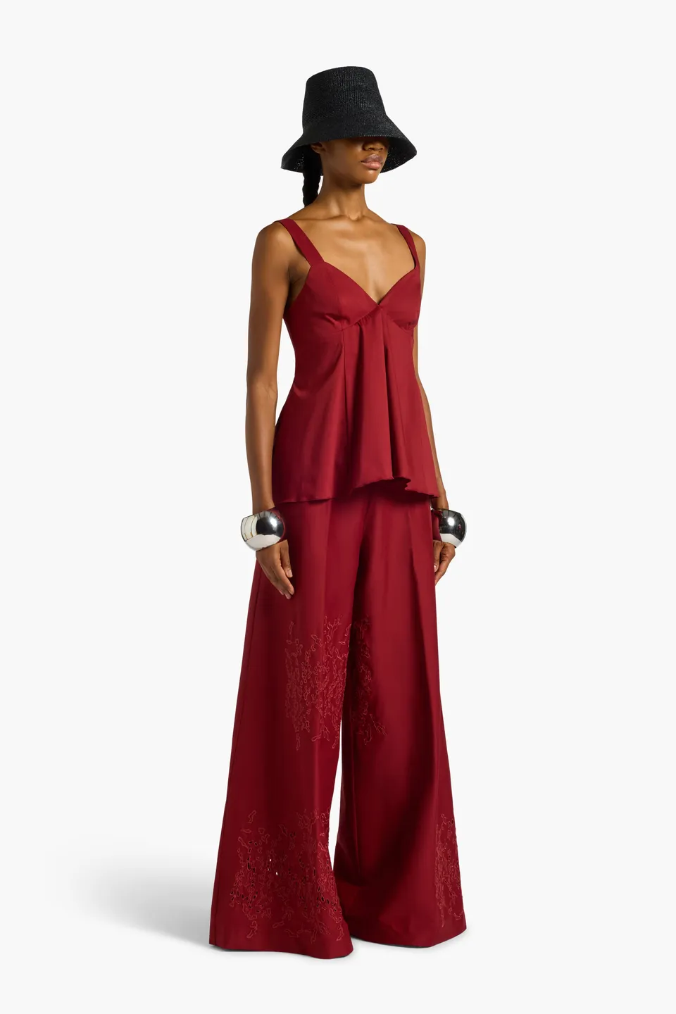 Liviana Conti Jane top bustier stretch bretelles rouge