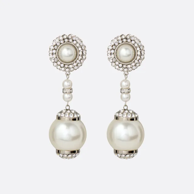 Alessandra Rich Jewellery boucles d'oreilles perle cristal argenté