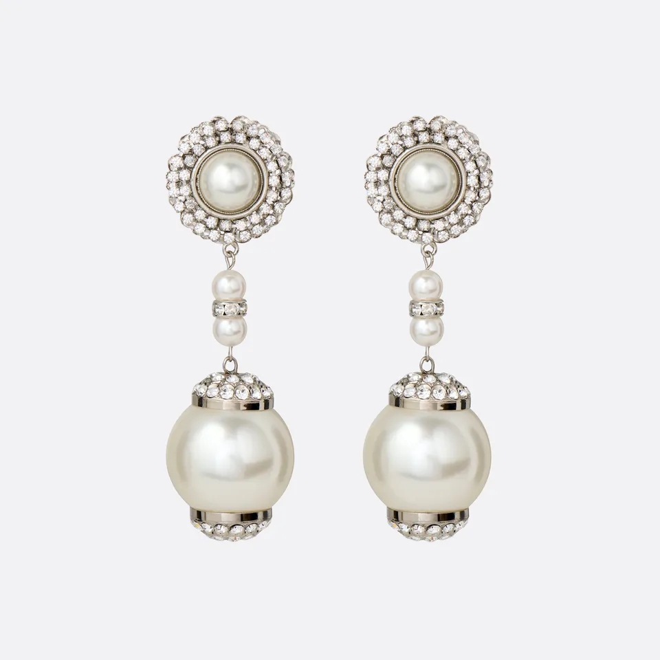 Alessandra Rich Jewellery boucles d'oreilles perle cristal argenté
