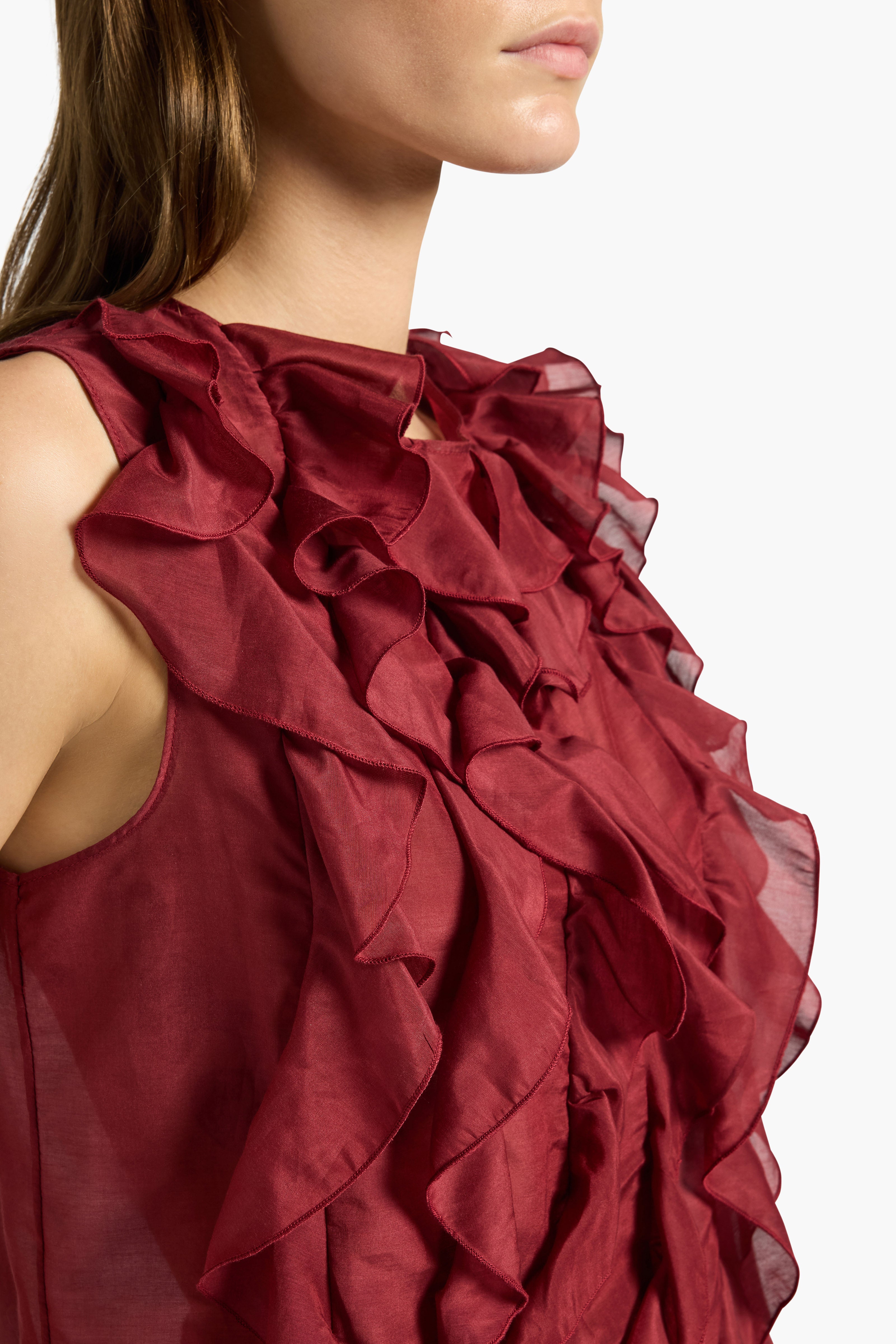Liviana Conti Lawrence pantalon palazzo viscose-lin terrarossa