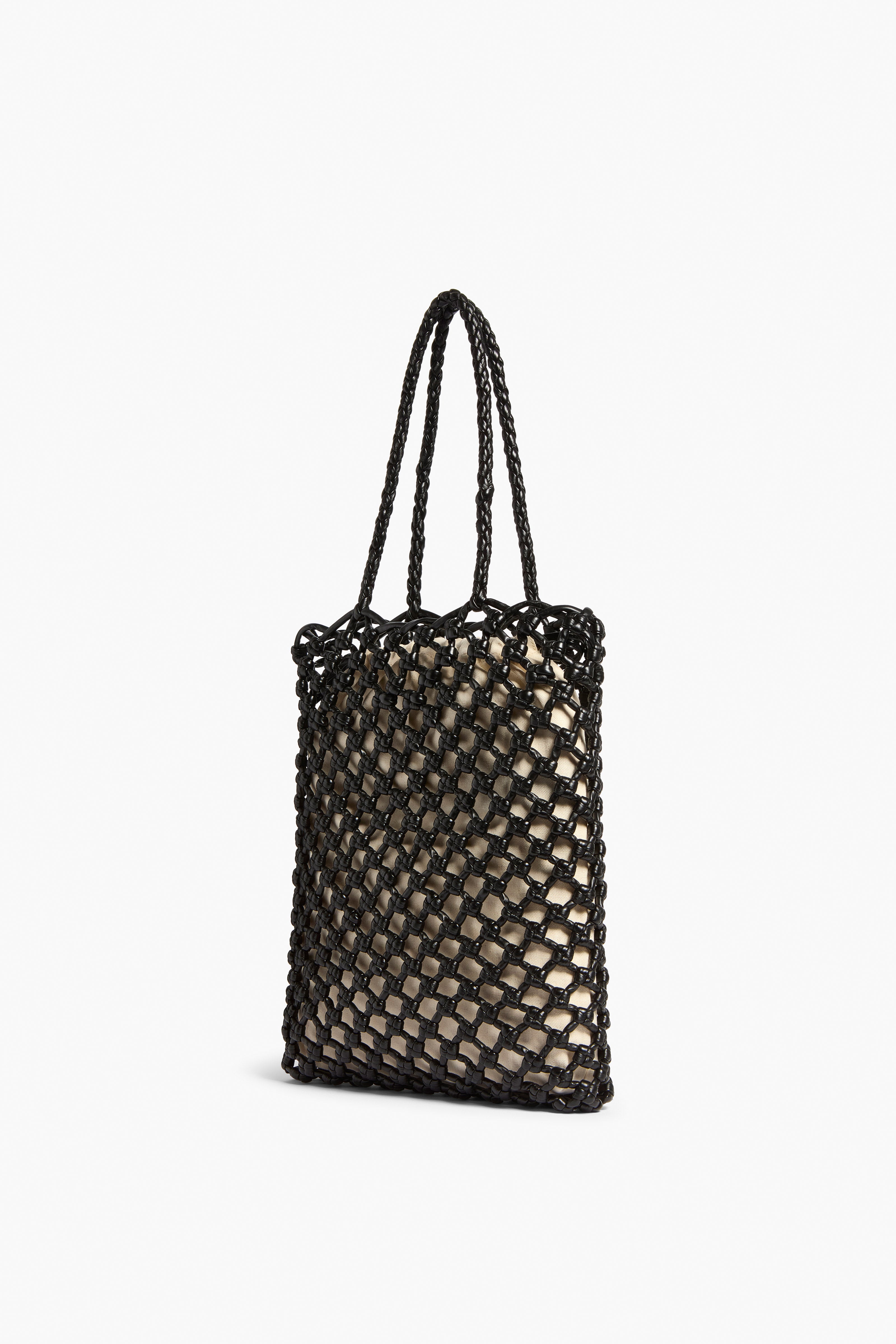 Liviana Conti Saphira sac tote noir vegan tressé