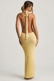 Oh Polly Mirri 14471 robe longue jaune bouclé licou