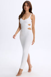 Oh Polly Dresses Robe Maxi Sena Blanche Modal Découpes