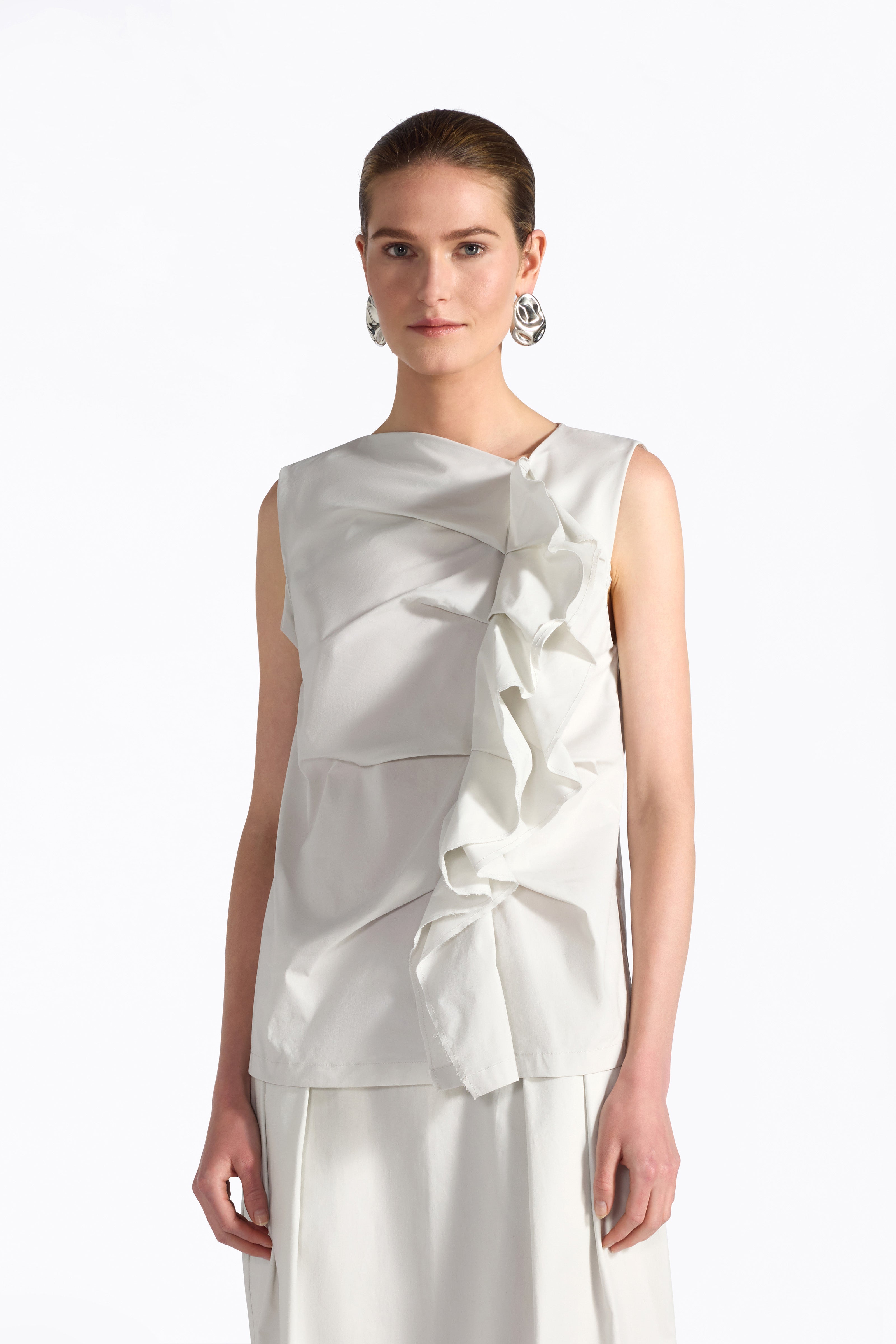 Liviana Conti Ariel chemisier femme luna sans manches drapé