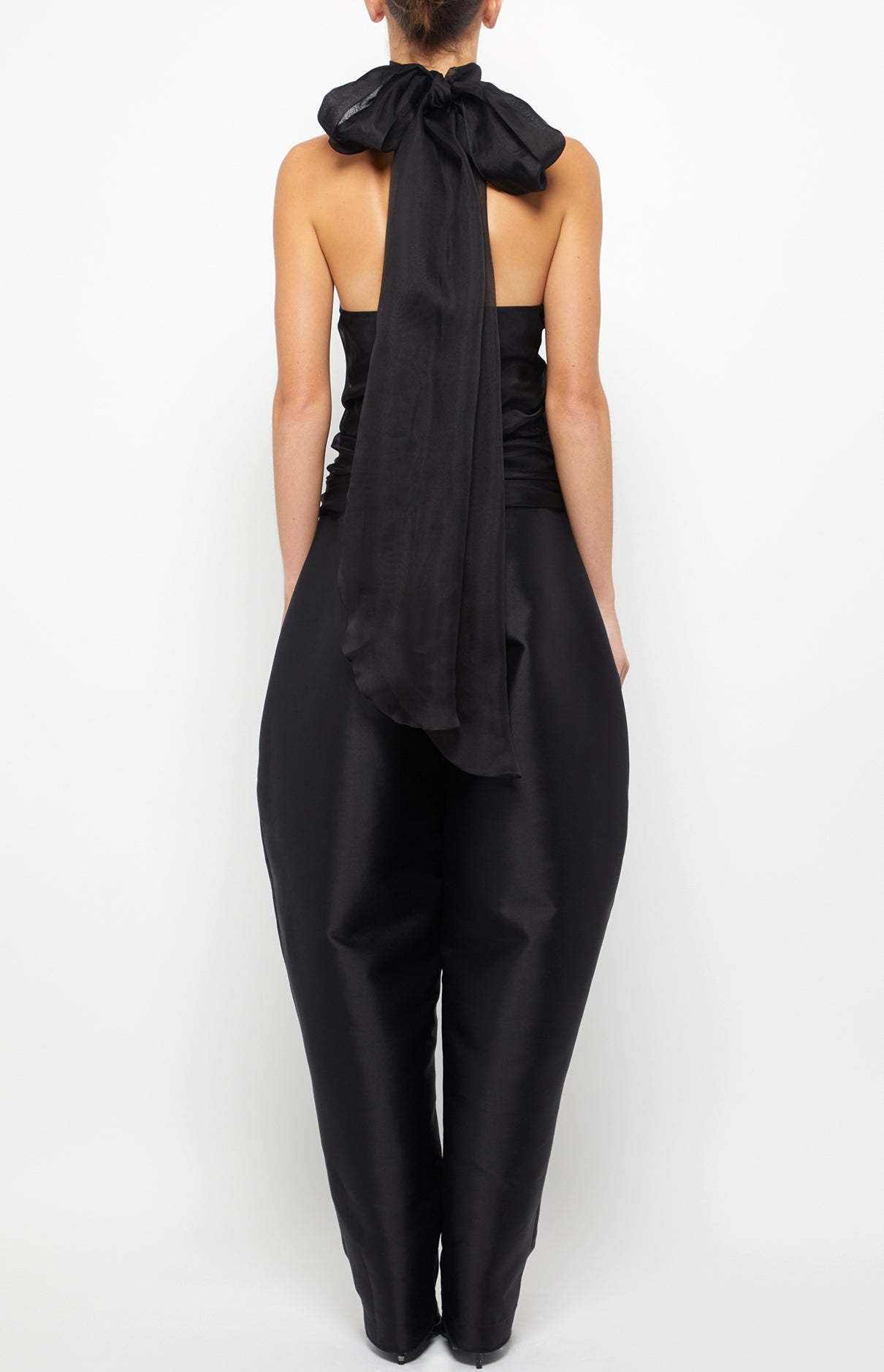 Prabal Gurung Halter Open-Back Top haut noir soie