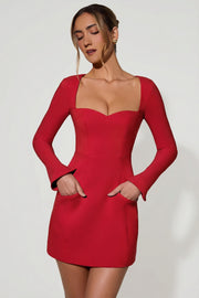 Oh Polly Dresses Corinne 13451 robe mini trapèze rouge poches