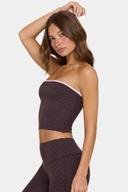 Oh Polly Bo+Tee bandeau sport Choc Chip marron double épaisseur