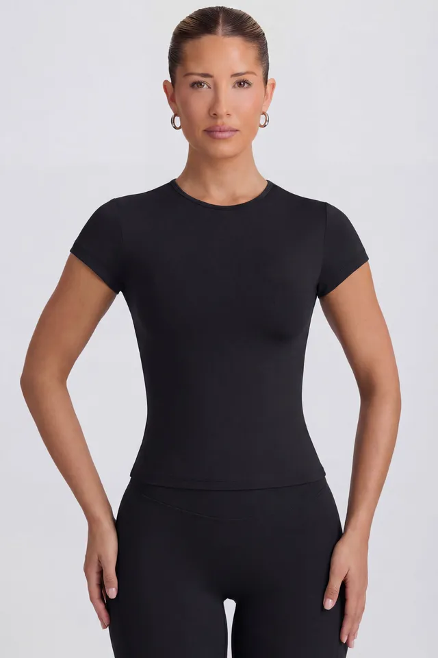 Oh Polly Tops T-shirt longline BT2467 noir dos découpé