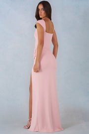Oh Polly Elva Robe Maxi Rose Poudré Col Cœur Modal