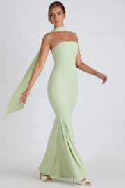 Oh Polly Imogene robe longue bustier vert printemps foulard