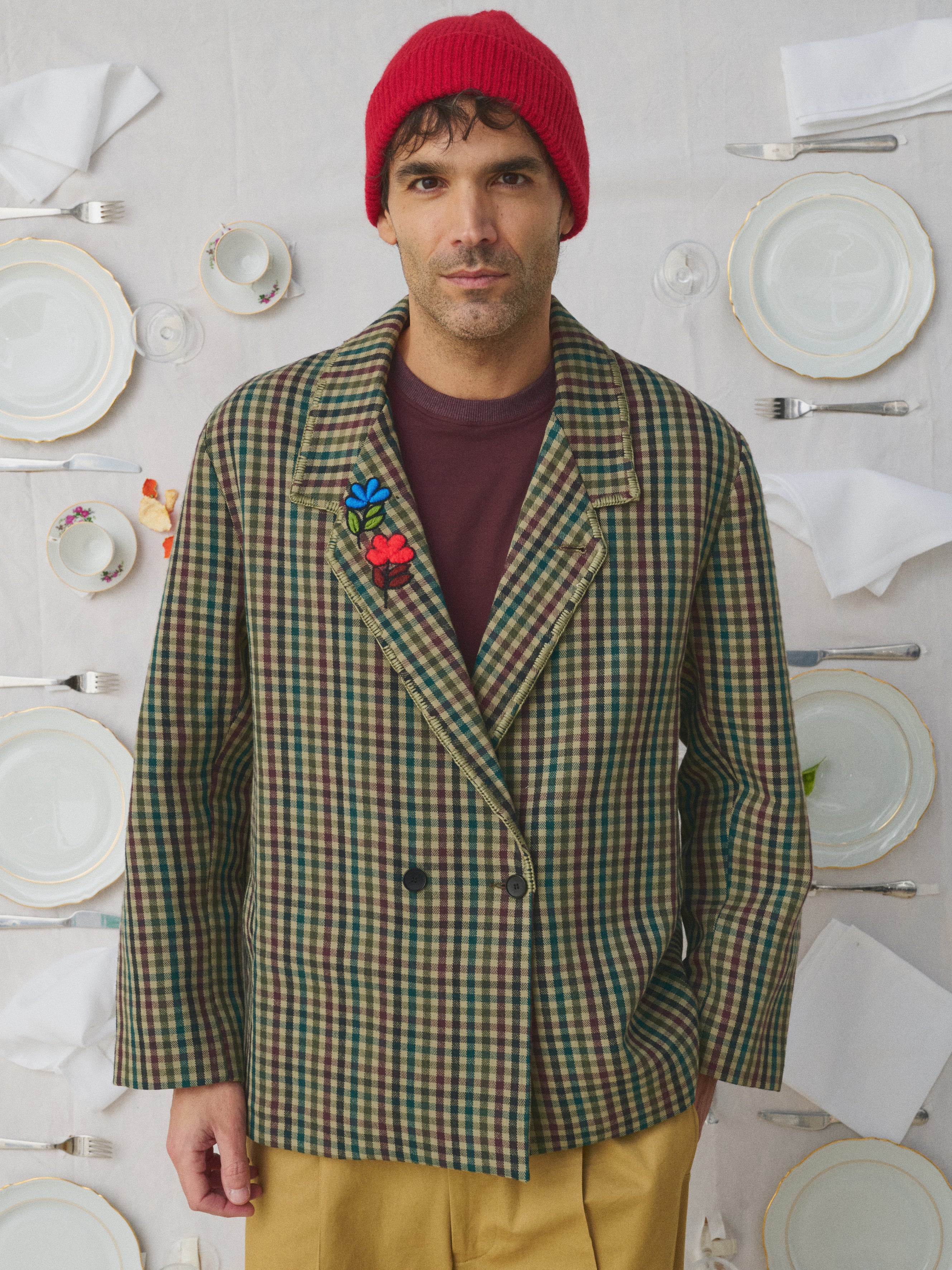 Mii à table Veste Anu veste homme La Vaisselle à carreaux