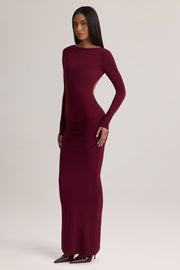 Oh Polly Regine robe longue bordeaux modal dos nu
