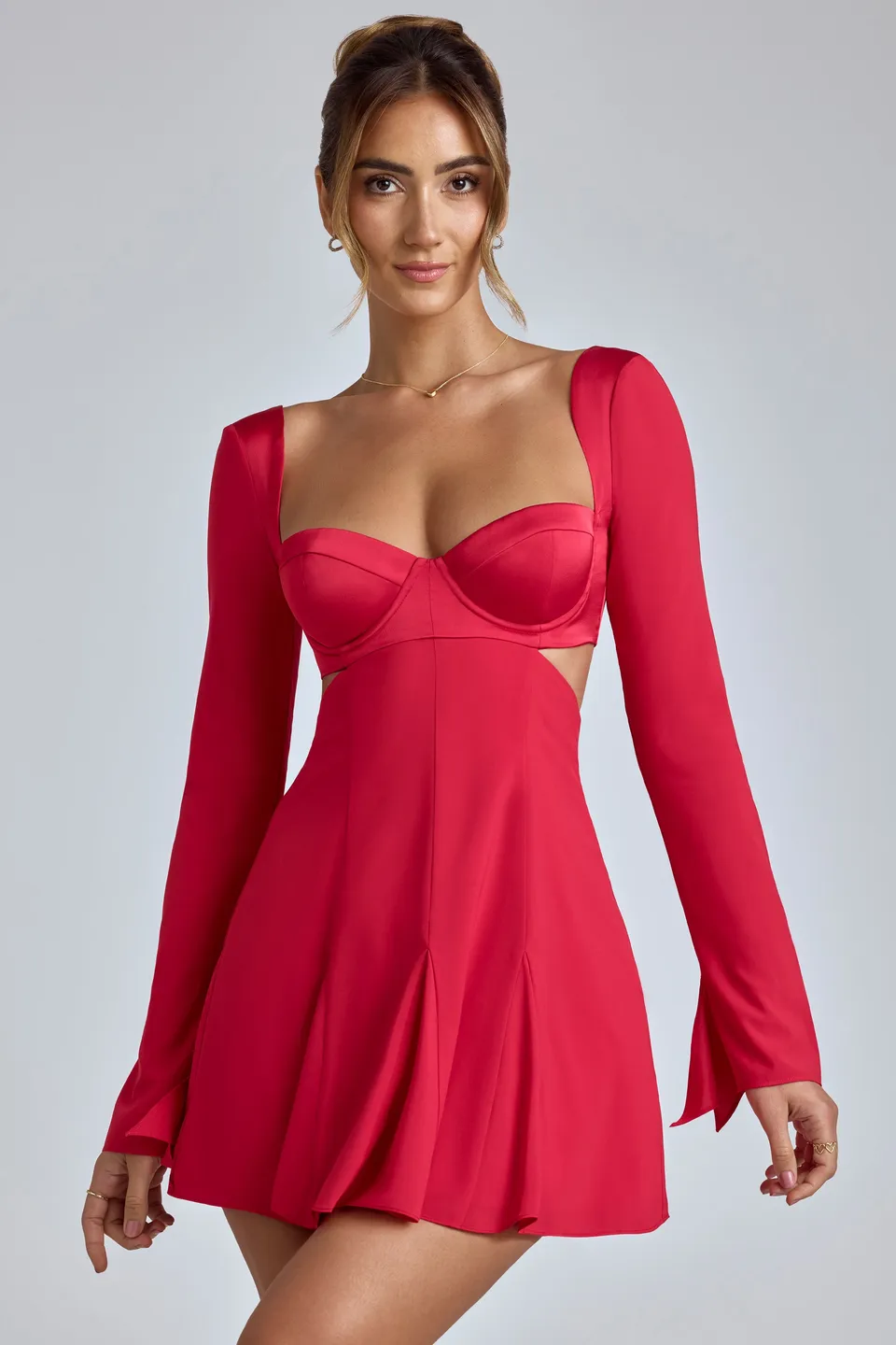 Oh Polly Leotine 8078 mini robe cerise georgette armatures