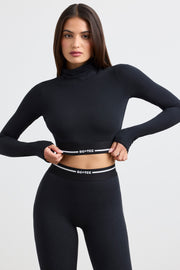 Oh Polly Grounded BT1374 top crop noir dos nu