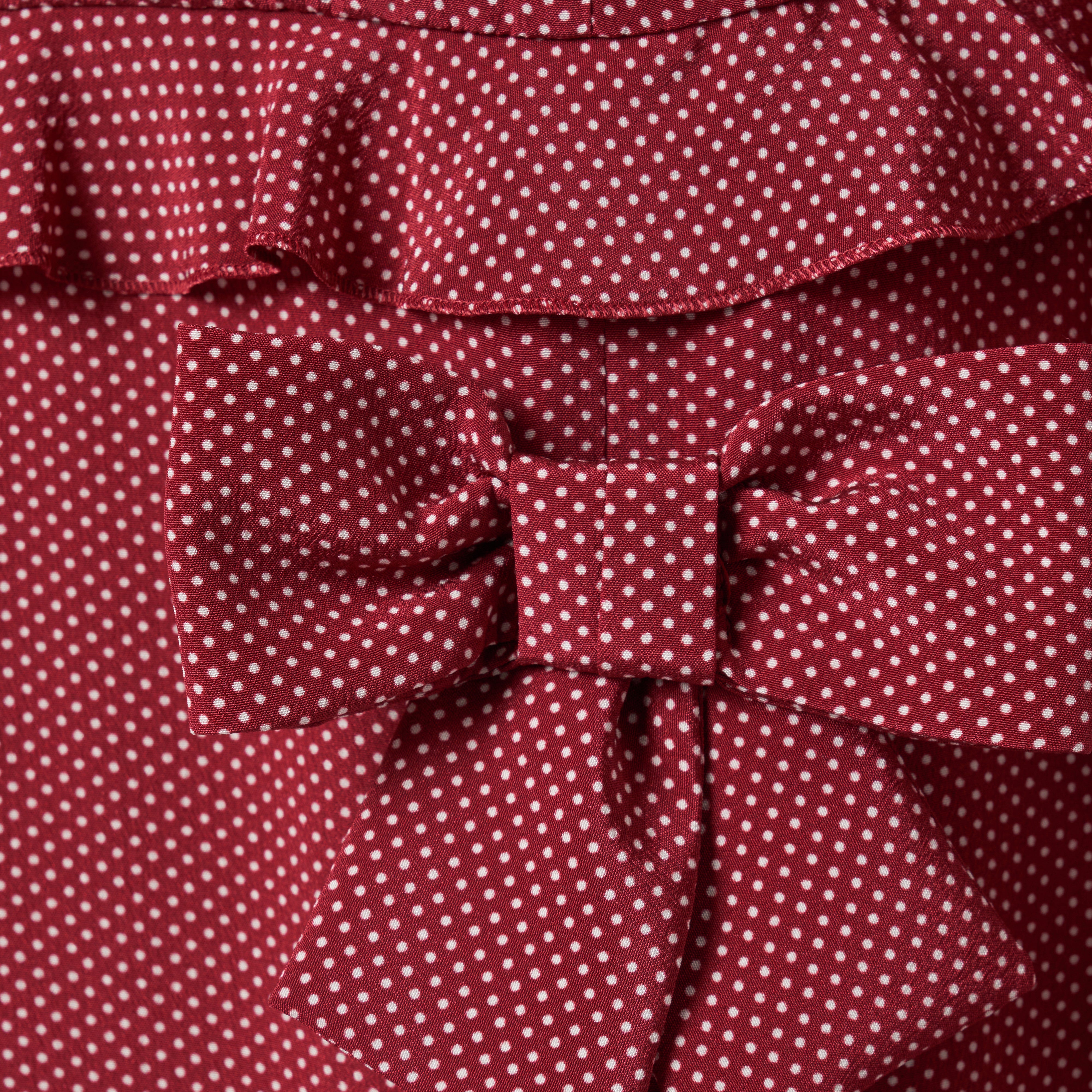 Alessandra Rich Dresses Polka-Dot Robe midi bordeaux à pois