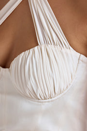 Oh Polly Lisbeth 8079 robe mini ivoire georgette licou